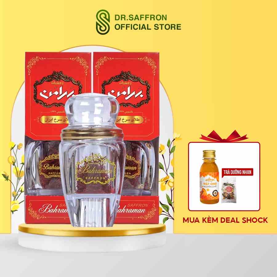 [Mã BMLTA35 giảm đến 35K đơn 99K] Nhụy hoa nghệ tây Saffron Bahraman thương hiệu Saffron Việt Nam hộp 0,5Gr x 2 hộp