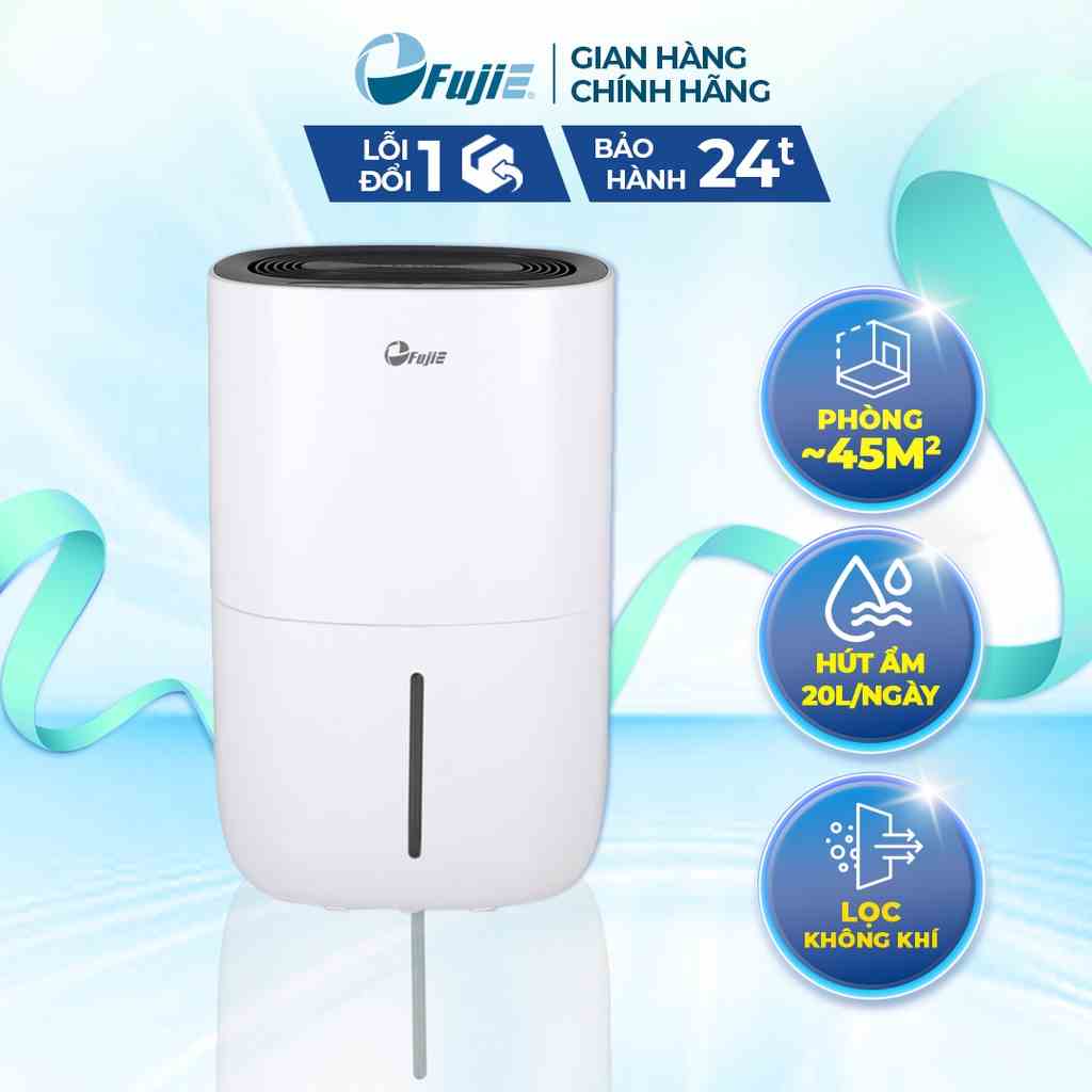 Máy hút ẩm dân dụng kèm lọc không khí FujiE HM-920EN công suất hút ẩm 20L/ngày, tích hợp lọc không khí