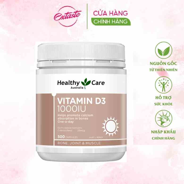 Viên uống chống loãng xương Healthy Care Vitamin D3 1000IU 500 viên