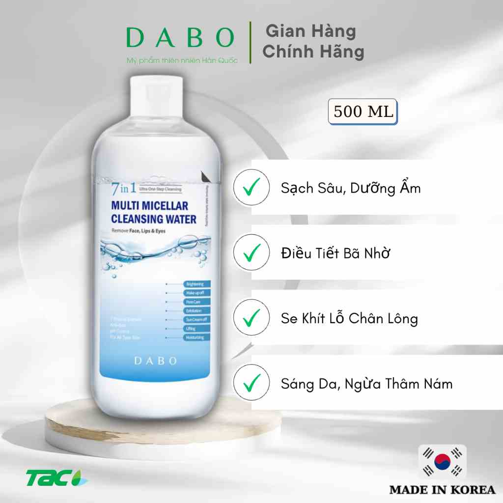 Nước tẩy trang đa năng 7 tác dụng Dabo Multi Micellar Water 500ml THIÊN ANH BEAUTY