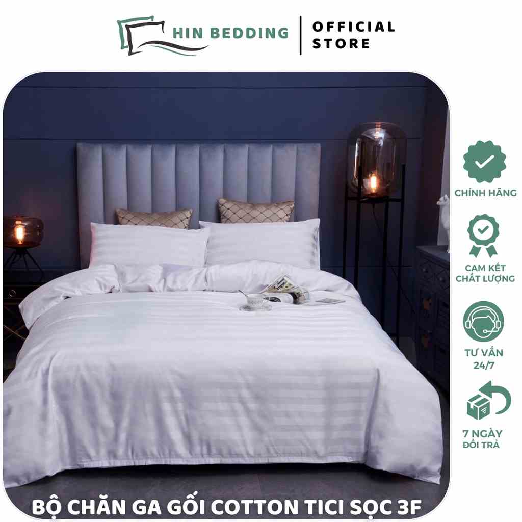 Bộ Chăn Ga Gối Cotton 3F HIN BEDDING Cao Cấp Siêu Nhiều Mẫu Mềm Mịn Chuyên Dùng Cho Khách Sạn, Bộ Chăn Ga Gối Khách Sạn