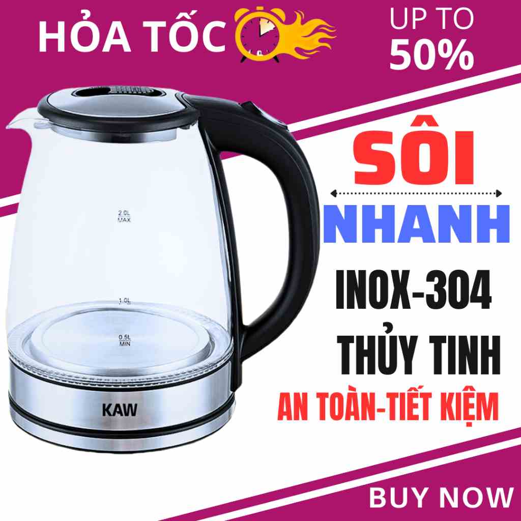 Ấm điện đun nước siêu tốc Bosingwa-KAW dung tích 2L