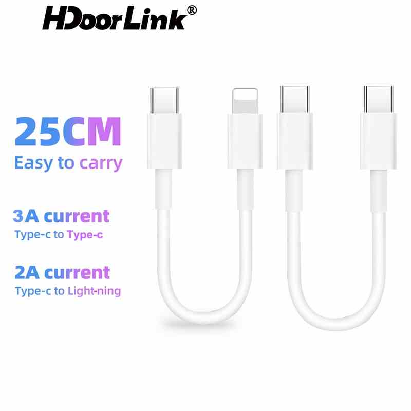 Cáp Sạc Nhanh HdoorLink 25cm Cổng Type C Sang IOS Cho Samsung ip-hone