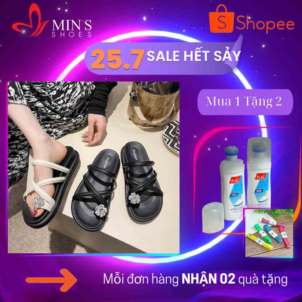 (MUA 1 TẶNG 2 - DUY NHẤT 25-27/07) Mins Shoes - Dép Sandal Quai Da Mềm Cao Cấp S544