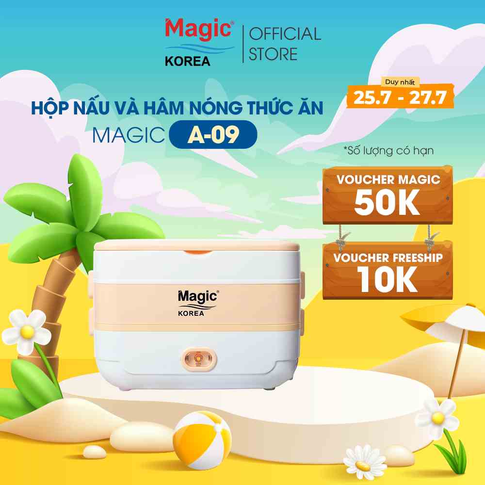 [Mã BMLTB35 giảm đến 35K đơn 99K] Nồi hấp thực phẩm 2 tầng đa năng Magic A09, dung tích 2L