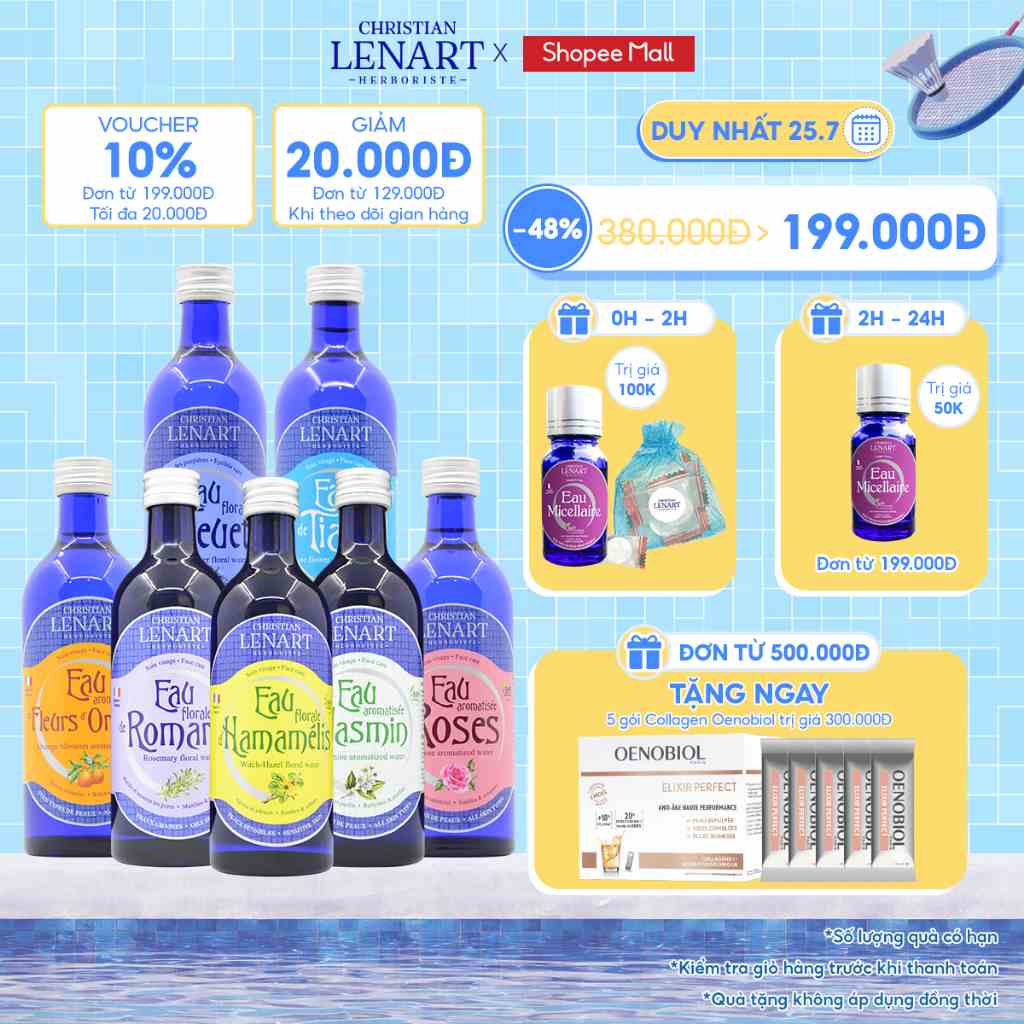 [Mã BMLTB35 giảm đến 35K đơn 99K] Nước Cân Bằng Làm Sạch Và Dịu Da Christian Lenart 100ml - 200ml