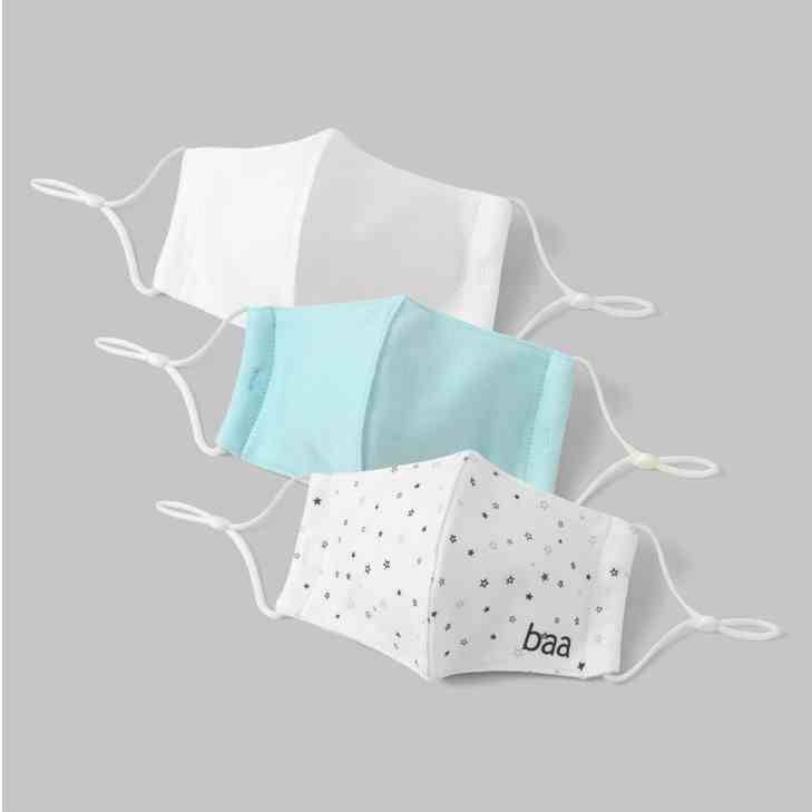 [Mã BMLTA35 giảm đến 35K đơn 99K] Combo 2 Khẩu trang vải trắng BAA BABY cotton kháng khuẩn cho em bé - UN-KT02X