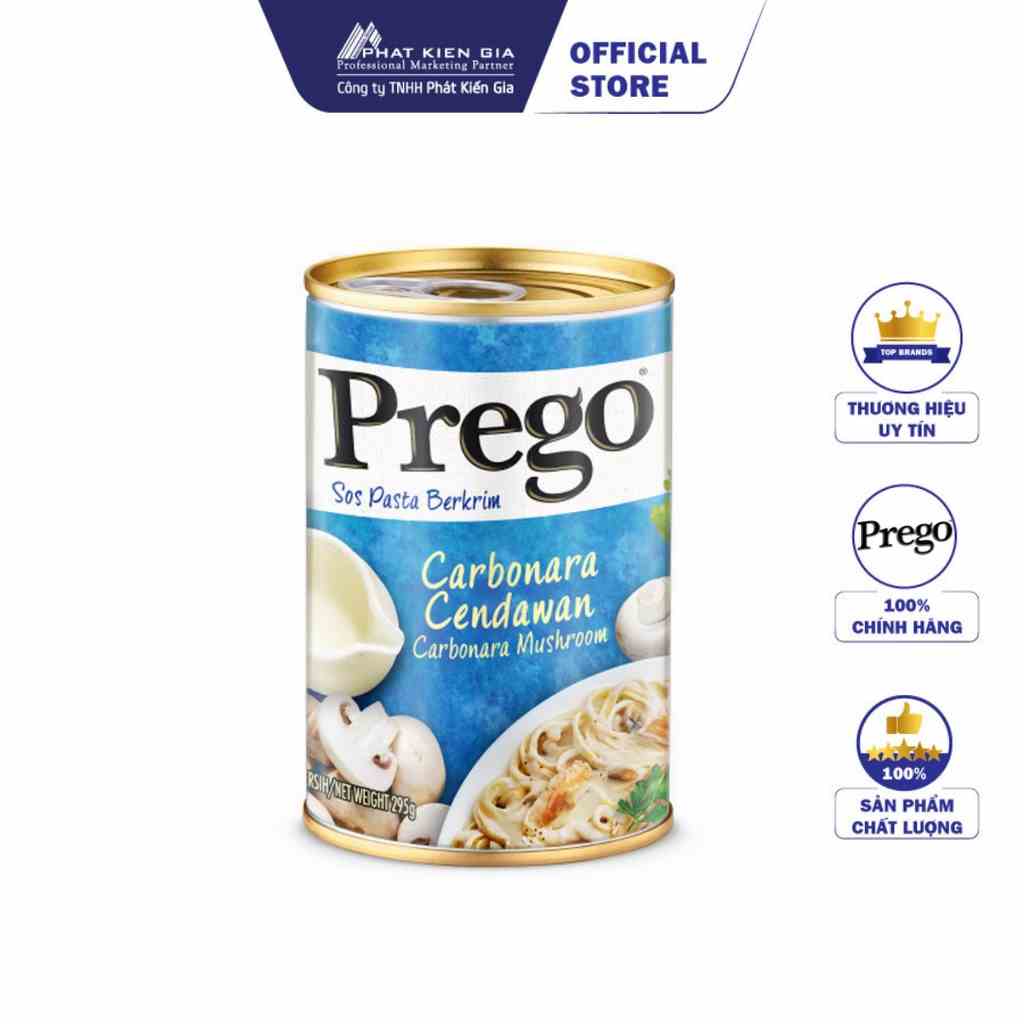 Sốt Mì Ý Carbonara Nấm Prego 295g (Thương Hiệu Mỹ - SX Malaysia) - Date 28/01/2024