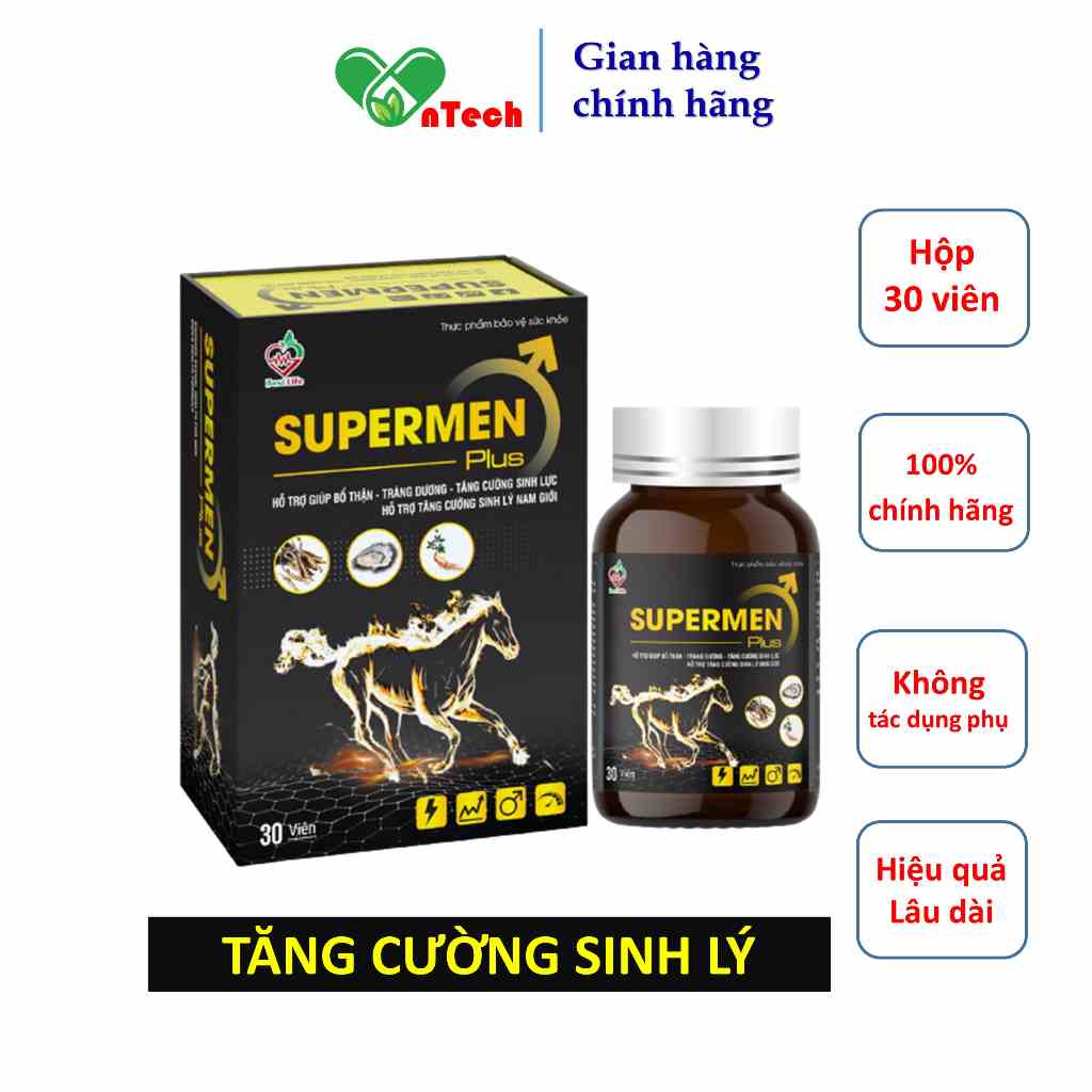 Tăng cường sinh lý Best Life SUPER MEN plus Cải thiện yếu sinh lý xuất tinh sớm rối loạn cương dương 60 viên