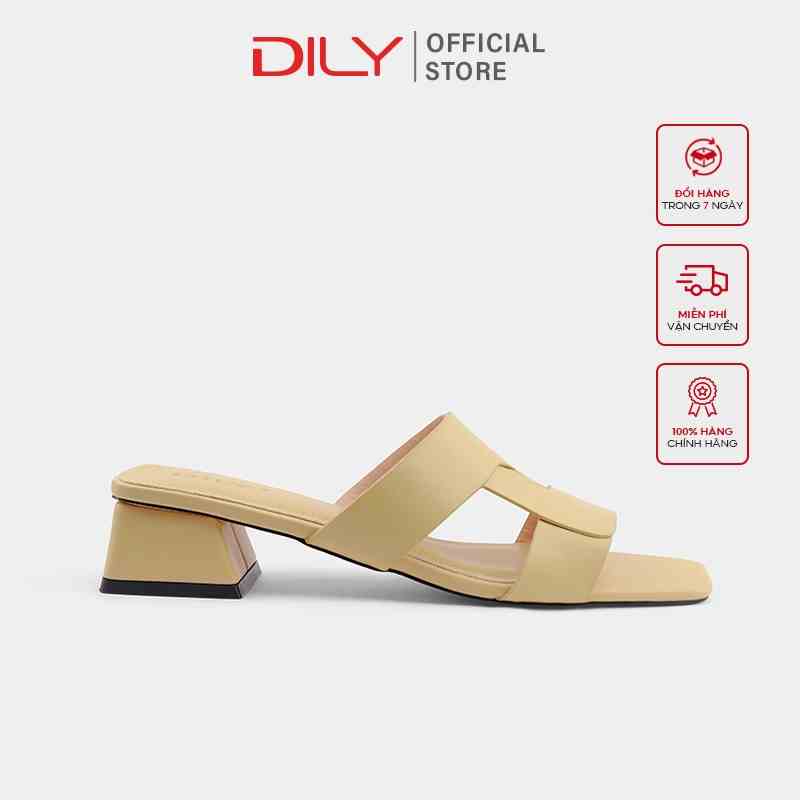 Dép guốc nữ cao gót DILY tiện lợi chữ H cao 3cm_ AA0289