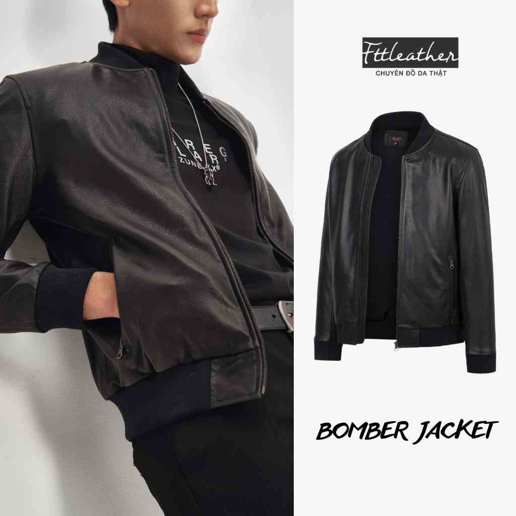 Áo da nam thật FTT Leather dáng bomber cao cấp