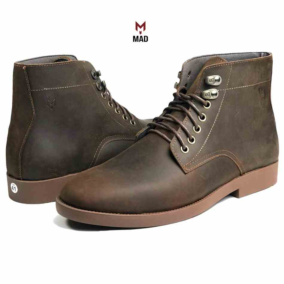 Giày cao cổ nam MAD Desert Plain Iron Boots Brown da bò sáp ngựa điên cao cấp chính hãng giá rẻ nhất hà nội