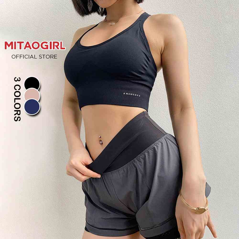 Áo bra tập gym yoga nữ MITAOGIRL khoá cài sau thể thao chất dệt co giãn nâng đỡ cố định ngực