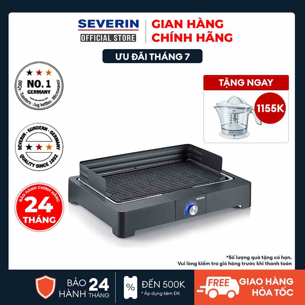 Vỉ nướng điện Severin PG 8567, hàng chính hãng , bảo hành 24 tháng.