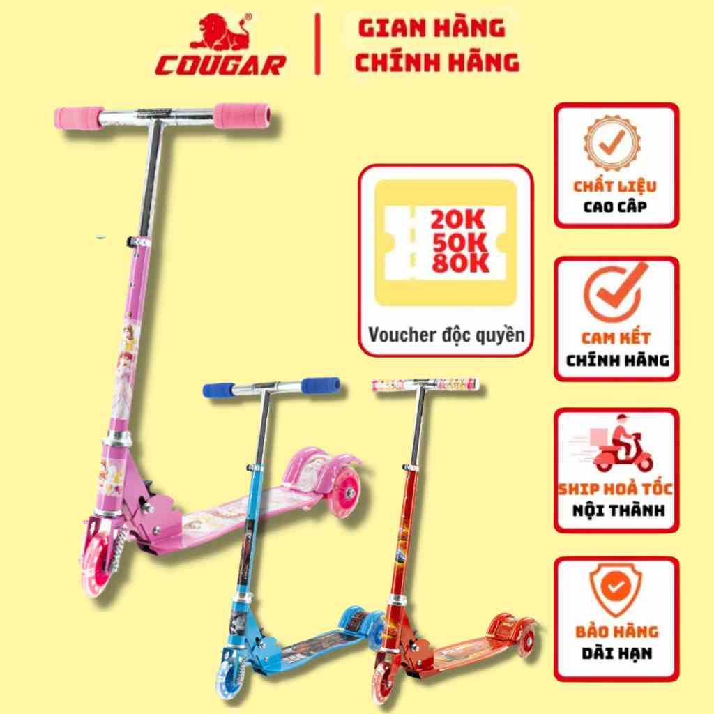 [Mã BMLTB35 giảm đến 35K đơn 99K] Xe Scooters Cougar- 380 Ba Bánh Phát Sáng, Có 3 Màu Cho Bé Lựa Chọn