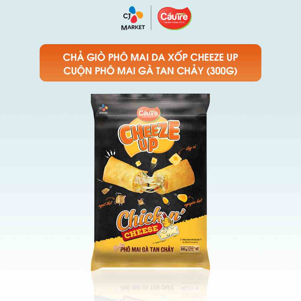 [Mã BMLTA35 giảm đến 35K đơn 99K] [HCM] Chả giò Cầu Tre da xốp Cheeze Up - Cuộn Phô Mai Gà Tan Chảy 300g