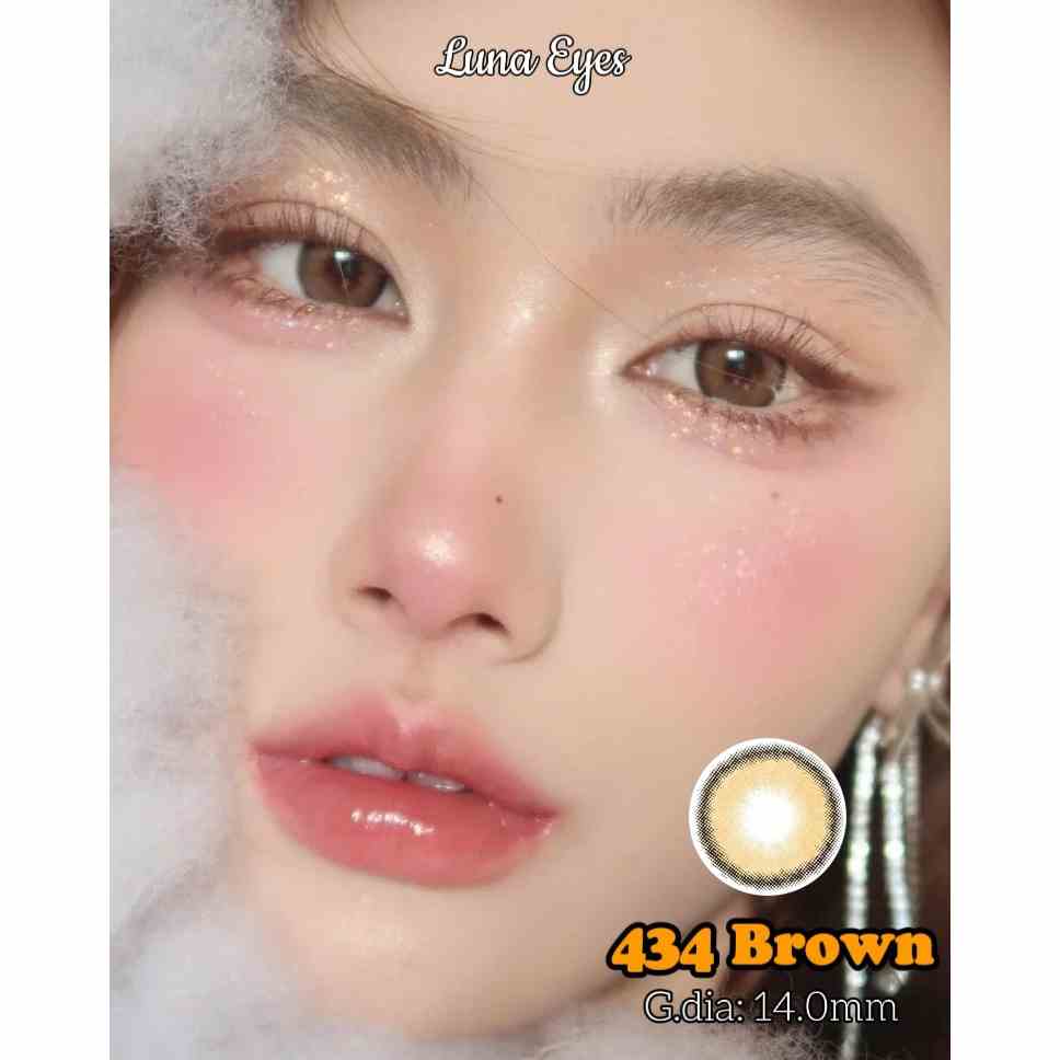 Kính áp tròng LUNA EYES 434 BROWN - Lens size nhỏ