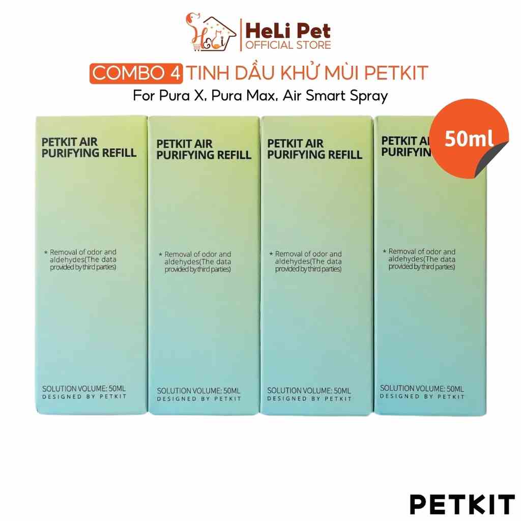 COMBO 4 Chai Tinh Dầu Dùng Cho Máy Vệ Sinh Tự Động Cho Mèo PETKIT Pura X, Pura Max