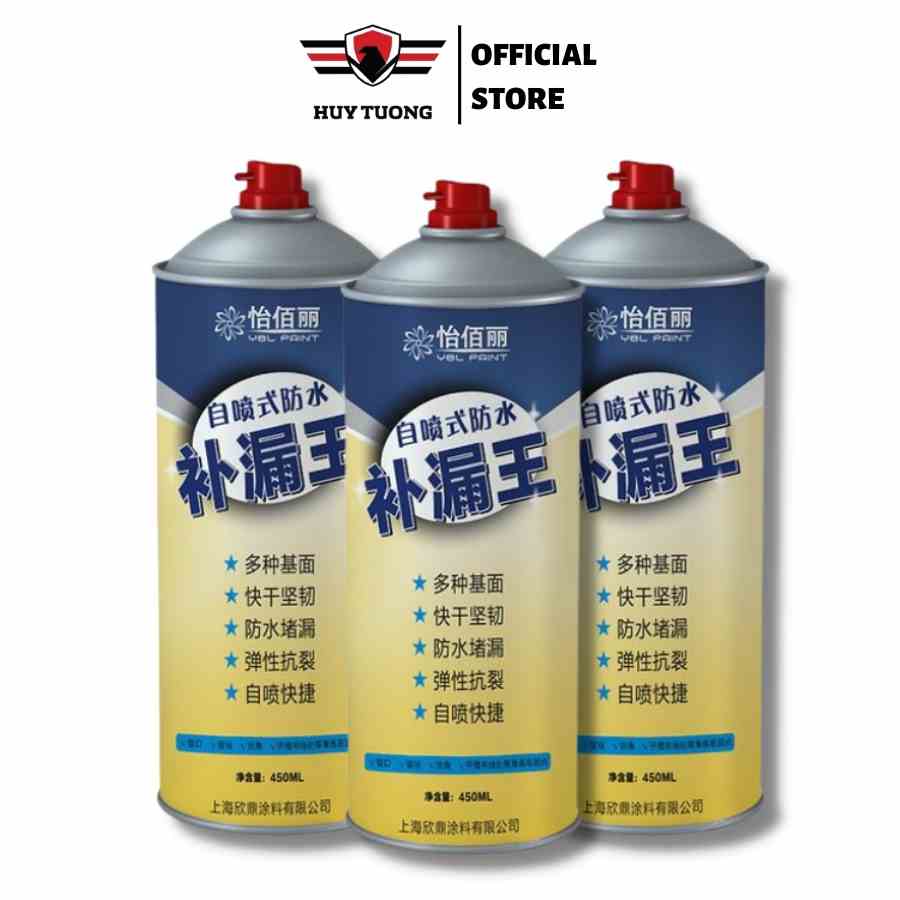 Bình xịt chống thấm dột nước, dung tích 400ml tiêu thụ 4m2/kg, chịu được nhiệt độ cao - Màu sơn trắng - HUY TUONG