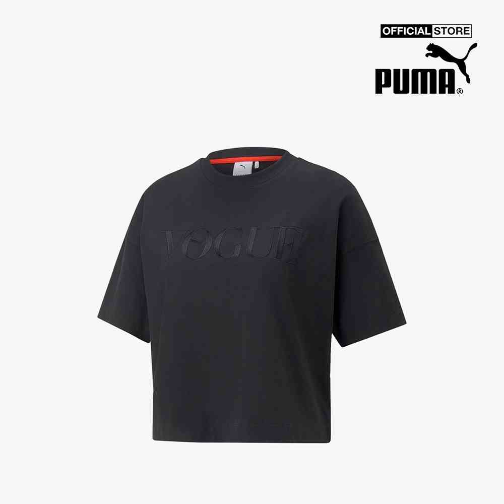 PUMA - Áo thun nữ tay ngắn cổ tròn dáng lửng hiện đại 534691-01