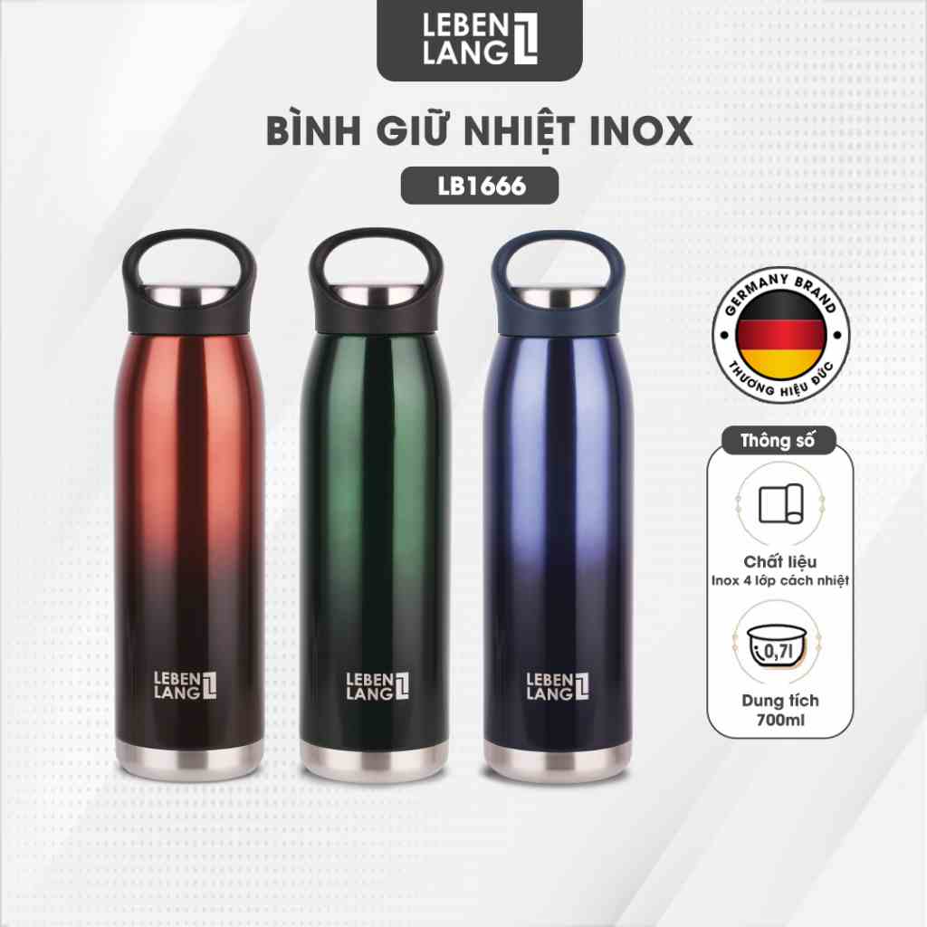 Bình giữ nhiệt LEBENLANG LB1666 inox 304 cao cấp không gỉ, dung tích 700ml - hàng chính hãng