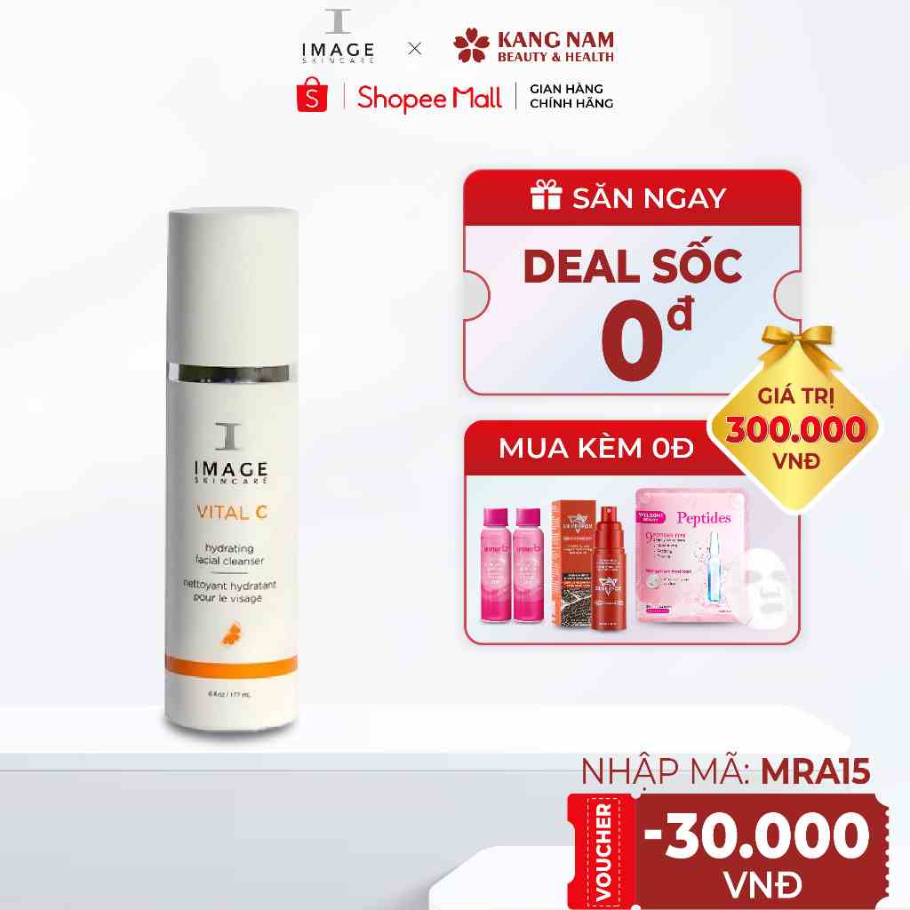 Sữa Rửa Mặt Dưỡng Ẩm Làm Trắng Da Image Skincare Vital C Hydrating Facial Cleanser 177ml