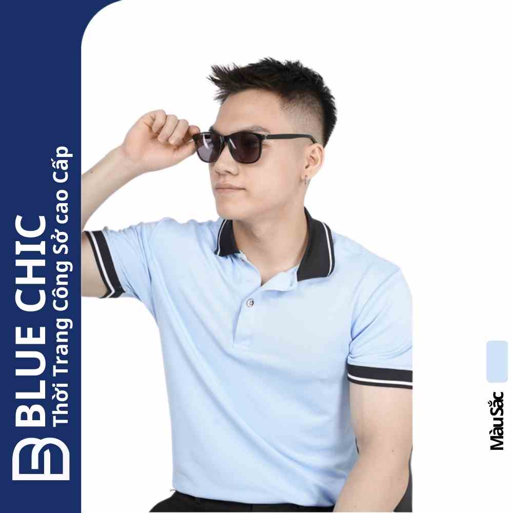 [Mã BMLTB200 giảm đến 100K đơn 499K] Áo Polo Nam BLUECHIC Cổ Bẻ Màu Xanh Dương Trẻ Trung Năng Động