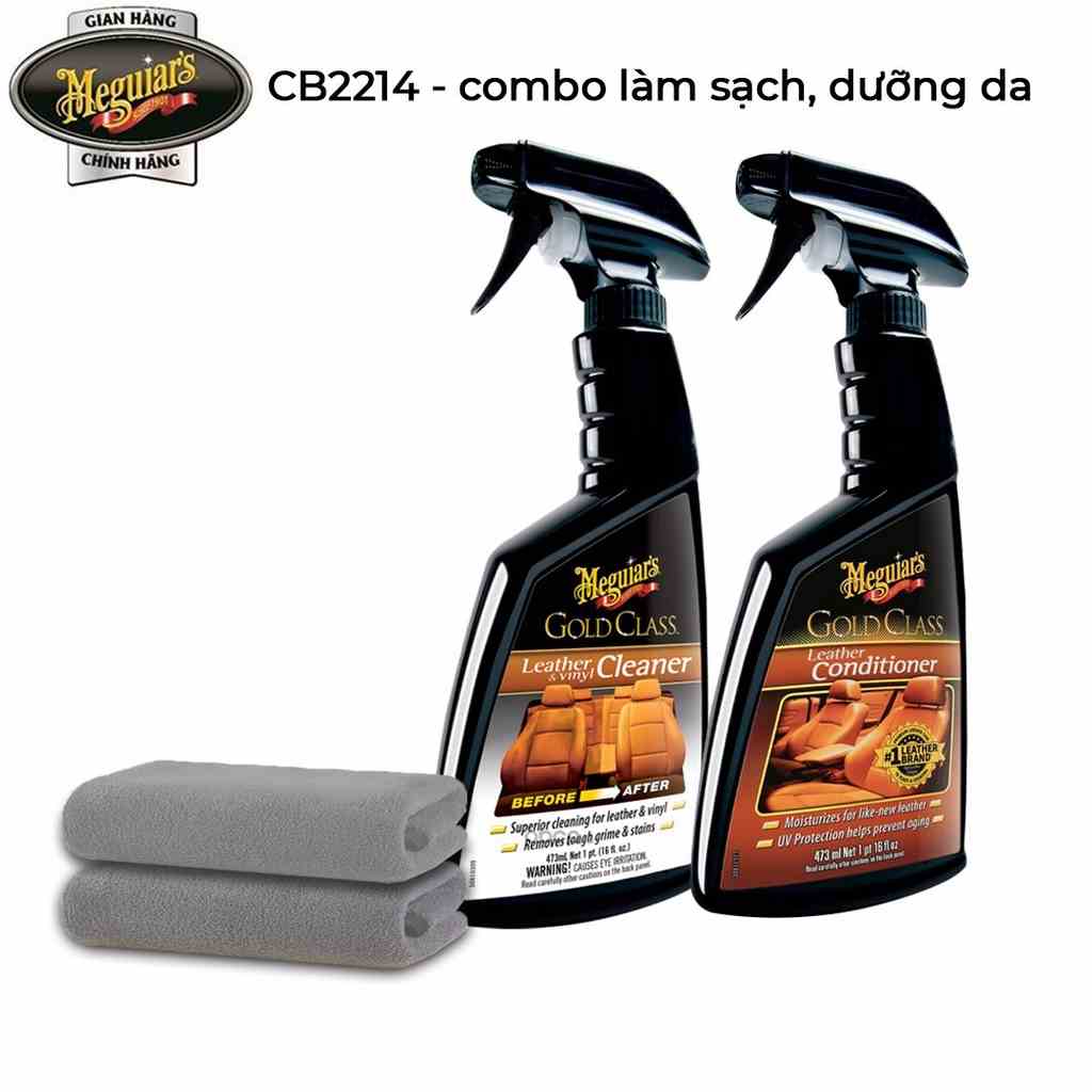 Meguiars Combo Vệ sinh và bảo dưỡng bề mặt da nội thất ô tô dòng cao cấp Gold Class - CB2214