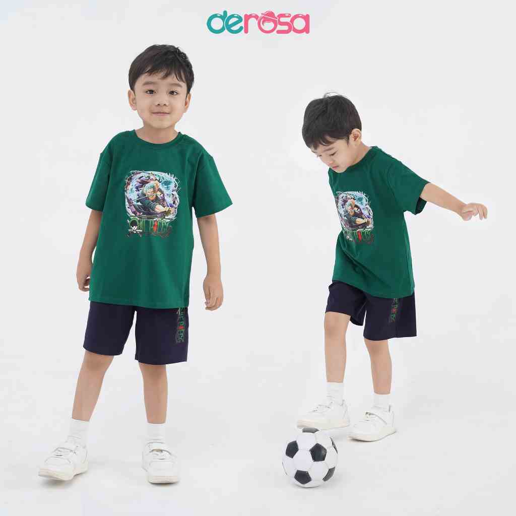 Bộ quần áo cộc tay hè bé trai DEROSA KIDS từ 2 đến 6 tuổi ASKD415-552B