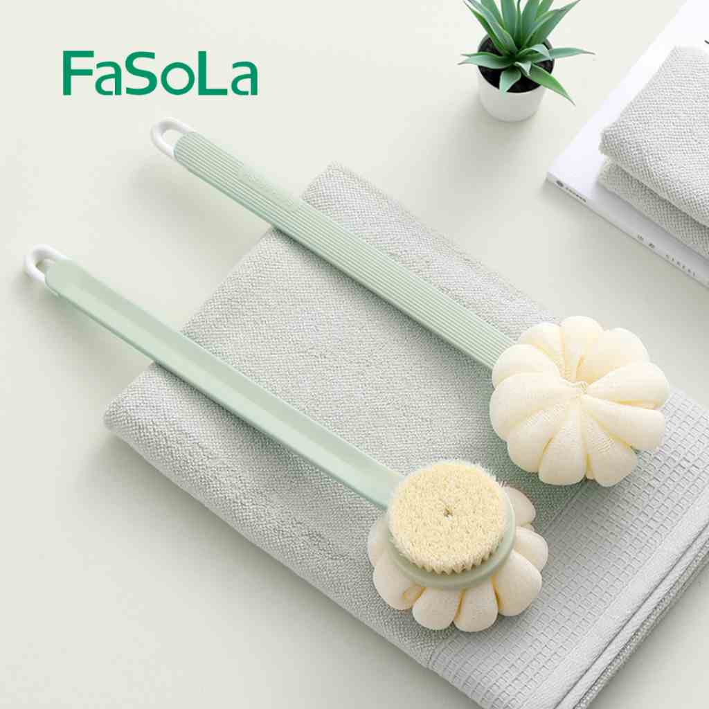 [Mã BMLTA35 giảm đến 35K đơn 99K] Bàn chải tắm cán dài chà lưng 2 đầu FASOLA FSLZF-205