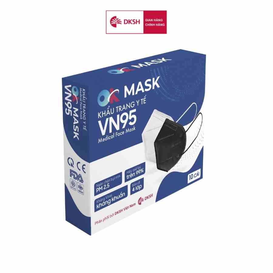 Khẩu Trang Y Tế Kháng Khuẩn 4 Lớp Cao Cấp OK Mask VN95