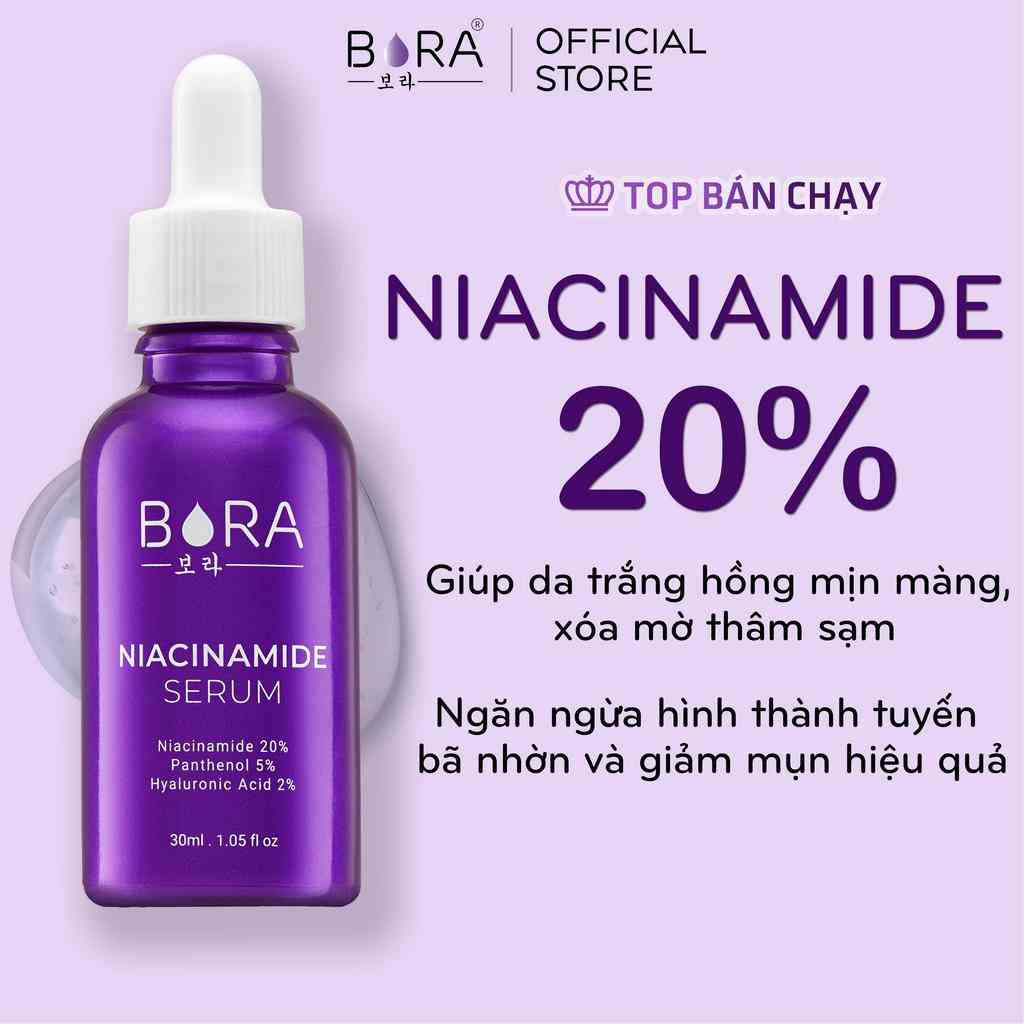 Serum Dưỡng Trắng Da BORA NIACINAMIDE 20% Giúp Làn Da Đẹp Và Khỏe Mạnh Hơn Lọ 30ml