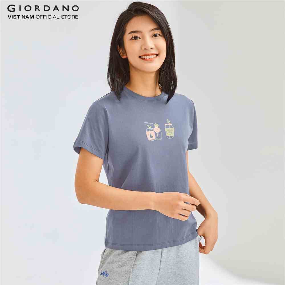 Áo Thun Ngắn Tay Cổ Tròn In Hình Nữ Giordano 05392212