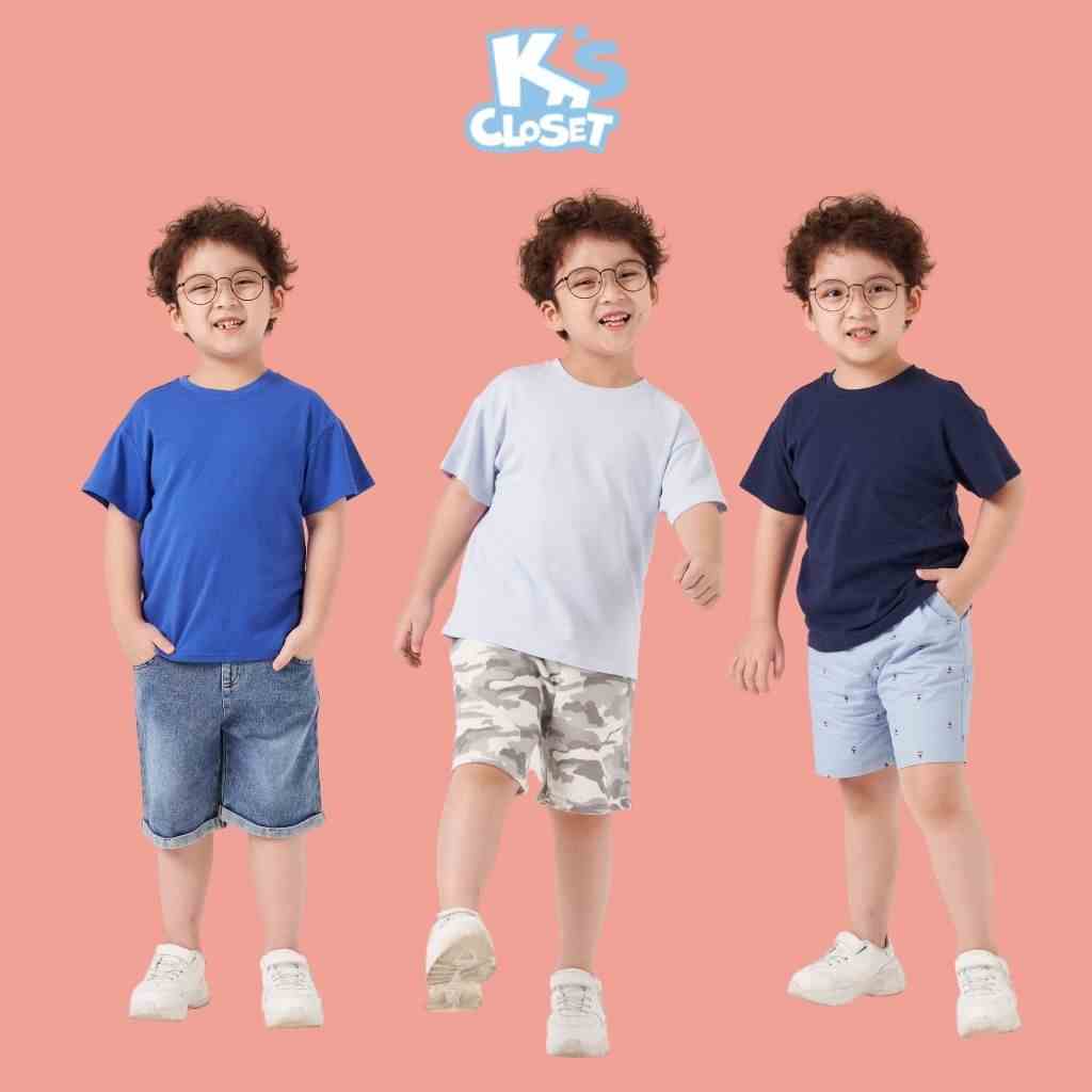 Áo cộc tay trẻ em KS CLOSET mẫu trơn, chất liệu Cotton co dãn, thấm hút mồ hôi KT59TWS TMĐT