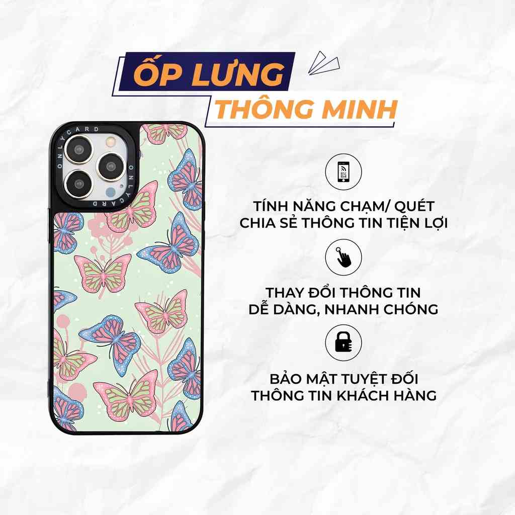 Ốp lưng thông minh ONLYCARD _BUTTERFLY_12/Dành cho các dòng IPhone 7/7plus/8/8plus/x/xr/xs/11/12/13/pro/promax