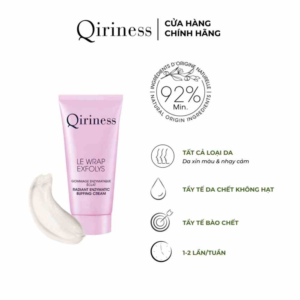 Kem tẩy da chết sinh học dịu nhẹ cải thiện bề mặt da và cho da rạng rỡ Qiriness Radiant Enzymatic Buffing Cream 30ml