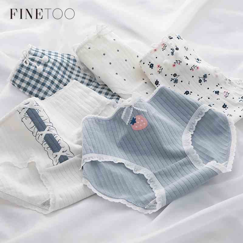 Quần lót FINETOO cotton in họa tiết hoạt hình dễ thương cho nữ