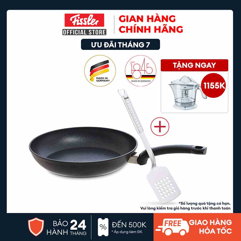 Bộ 2 món chảo chống dính cao cấp Đức đáy từ Fissler Adamant Classic và Vá vuông Fissler Magic hàng chính hãng, an toàn