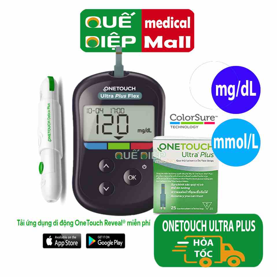 ONETOUCH ULTRA PLUS FLEX - Máy thử đường huyết Onetouch Ultra Plus Flex, bảo hành trọn đời (Lifescan -Mỹ)