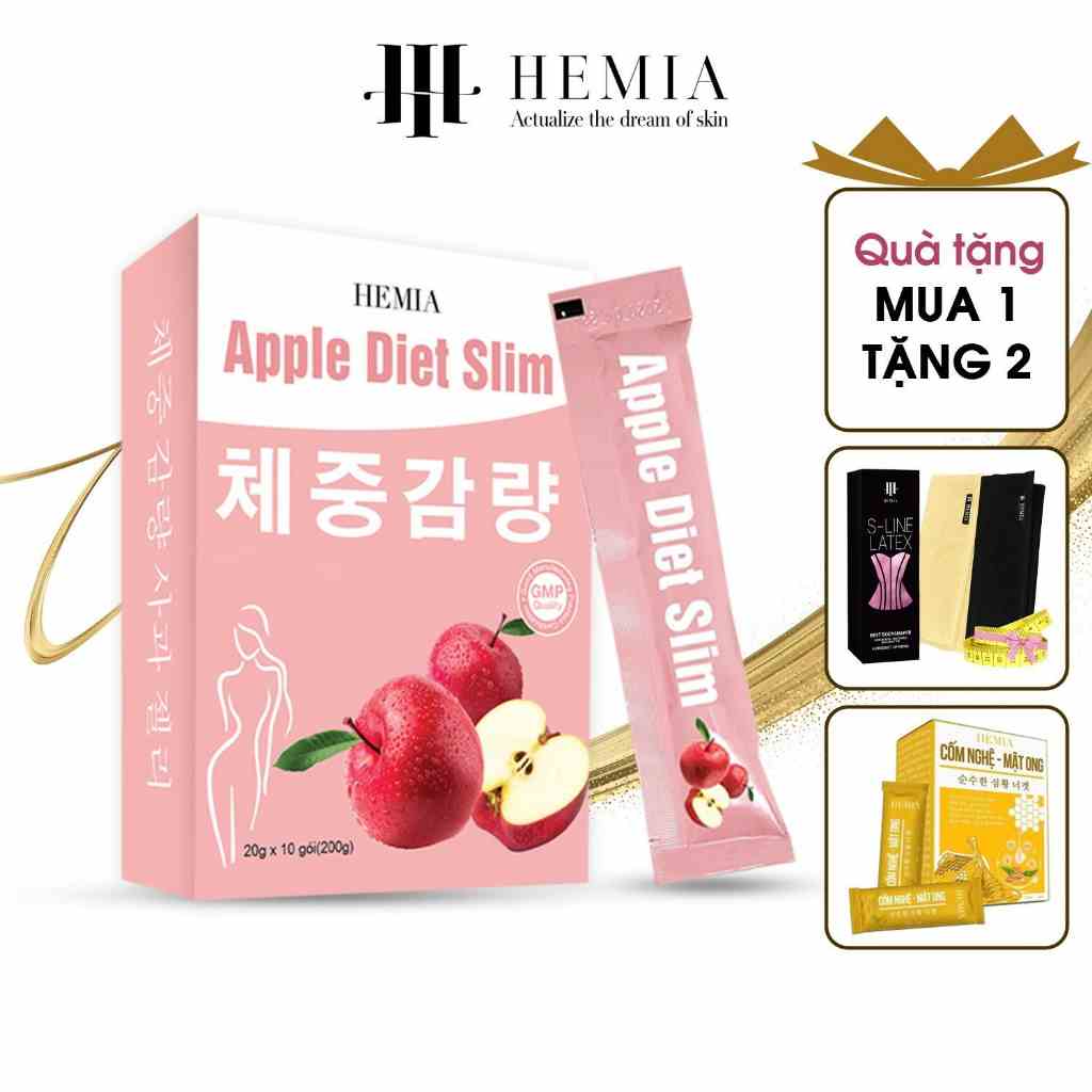 Thạch táo giảm cân Hemia giảm mỡ bụng mỡ đùi hiệu quả chiết suất từ thiên nhiên hộp 10 cái