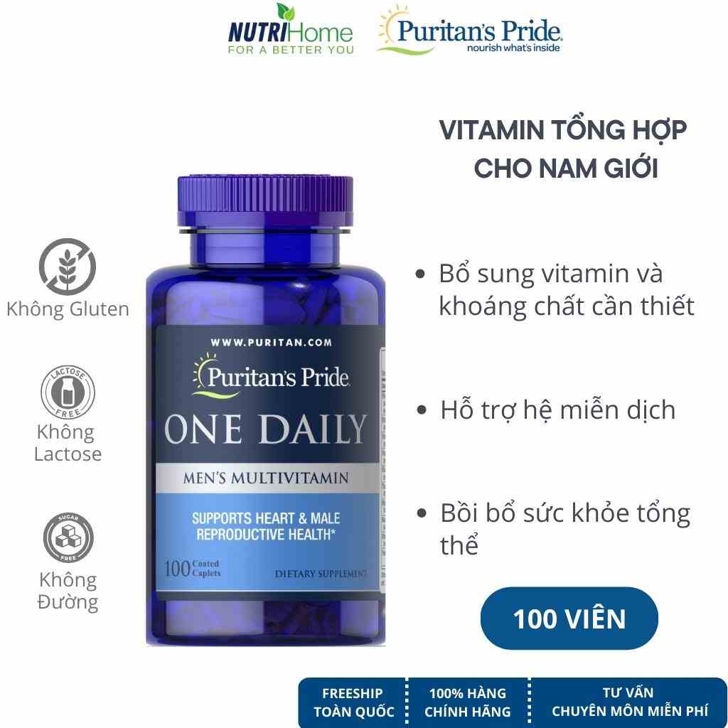 Viên uống vitamin tổng hợp Puritan’s Pride cho nam giới One Daily Men’s Mutivitamin (100 viên)