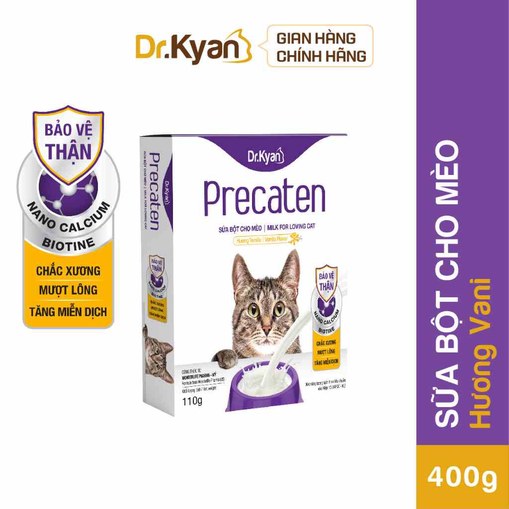 [Mã BMLTB200 giảm đến 100K đơn 499K] Dr.Kyan - Sữa bột PRECATEN cho mèo hộp 110g