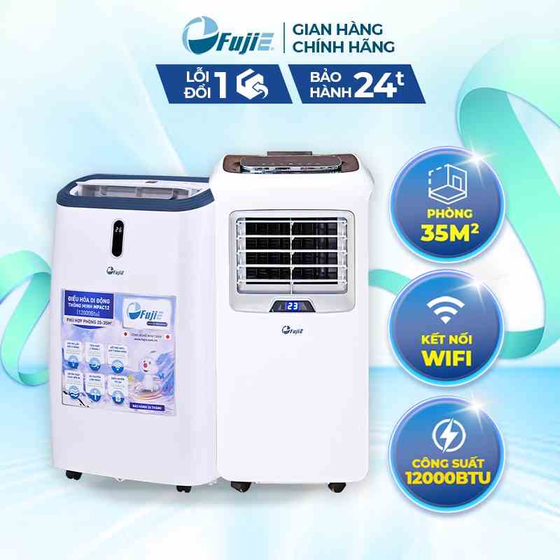 Máy điều hòa di động FujiE công suất 12000 BTU cửa ngang - cửa trên - Kết nối wifi - Nhập khẩu chính hãng