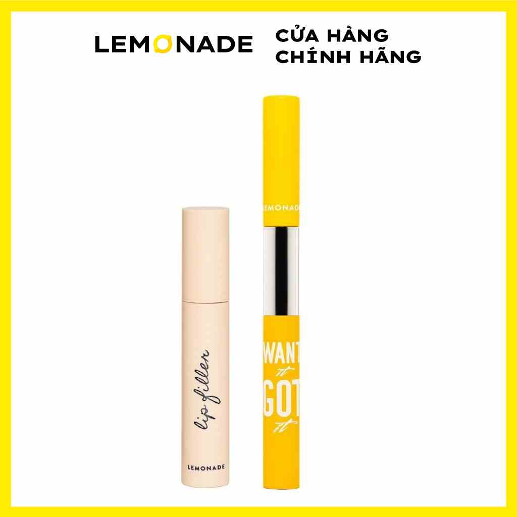 Combo Lemonade Chì kẻ mày 2 đầu Want It Got It 2.75g và Son lót làm đầy rãnh môi Lip Filler 4.5g