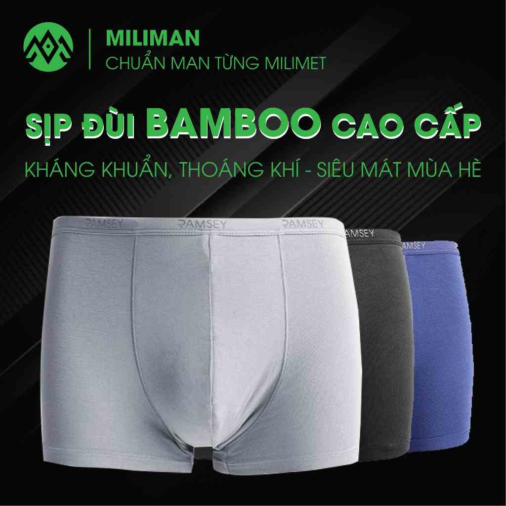 Combo 3 Quần Lót Đùi Nam Cotton Cao Cấp Co Giãn Thoải Mái Ôm Khít Vừa Vặn Ramsey