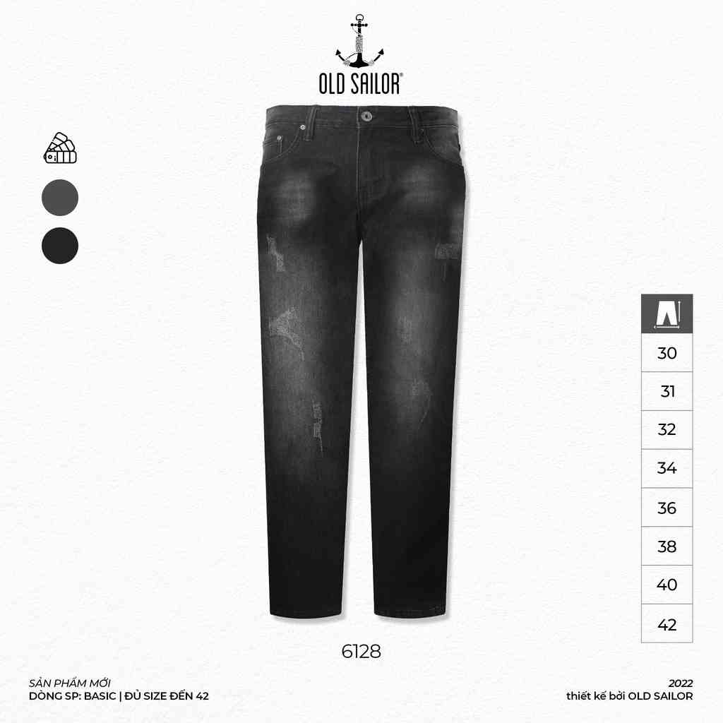 Quần Jean Nam OLD SAILOR Chất Jean Denim Co Giãn Thoải Mái Dáng Form Slimfit Màu Xám Big Size