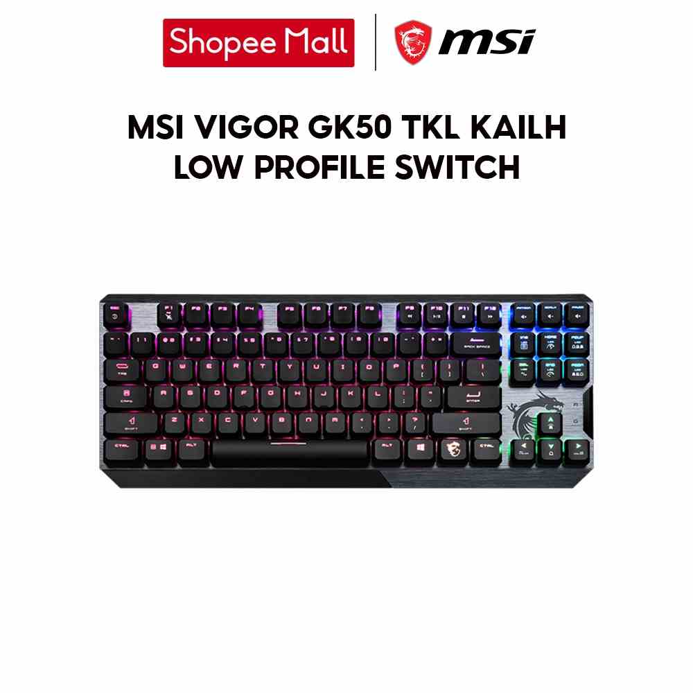 [Mã ELCL7 giảm 7% đơn 300K] Bàn phím cơ gaming MSI Vigor GK50 TKL Kailh Low Profile Switch (màu đen)