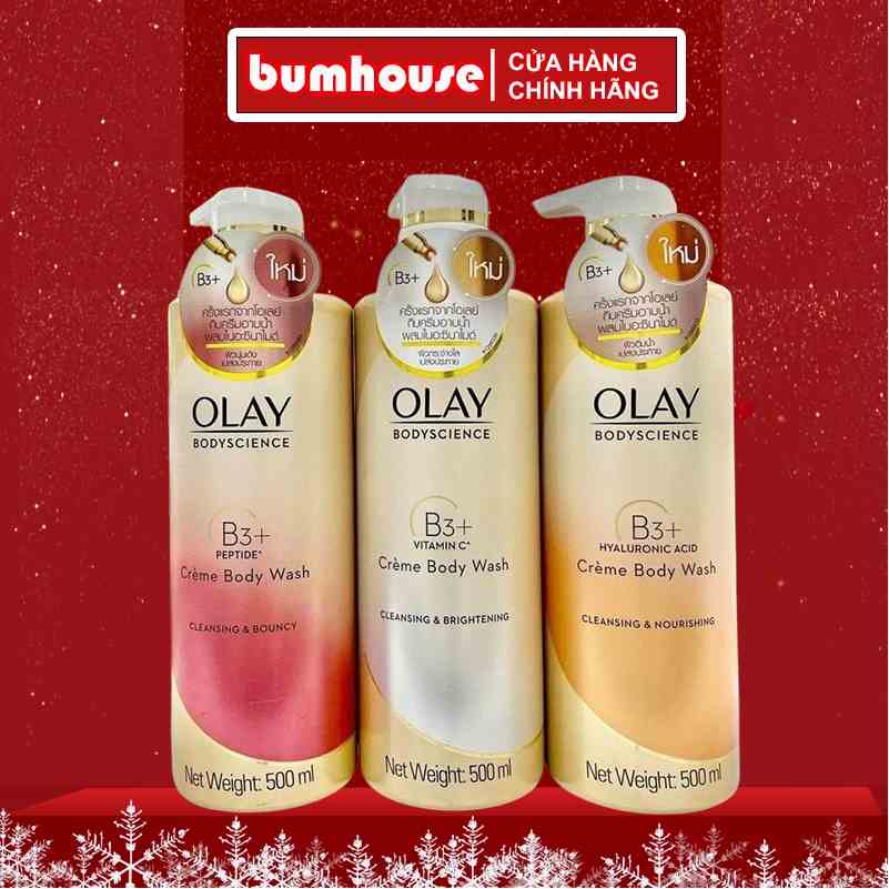 Sữa Tắm OLAY B3+ Siêu Dưỡng Trắng Da, Cấp Ẩm Và Đàn Hồi 500ml (Bản Thái)