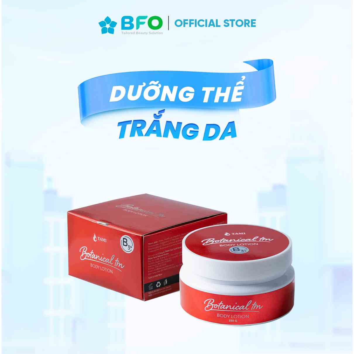 Sữa dưỡng thể trắng da Botanical B3 Tami Natural bật tone nhanh chóng 250g