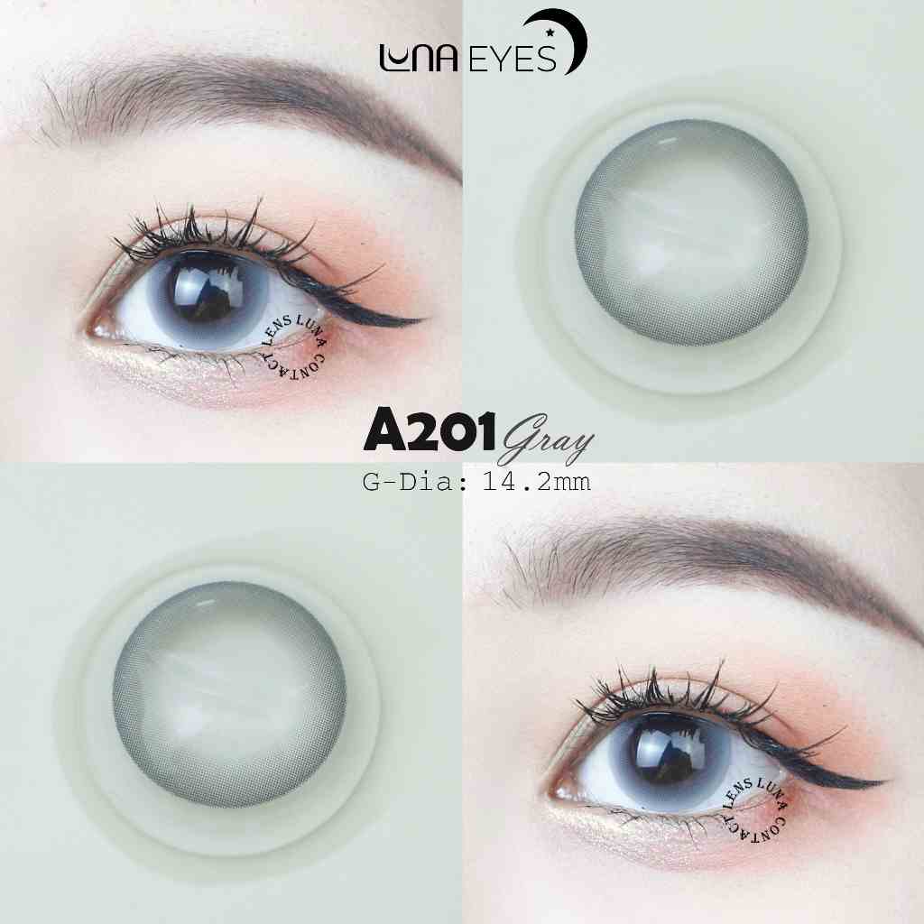 Kính áp tròng LUNA EYES A201 GRAY - Lens size vừa